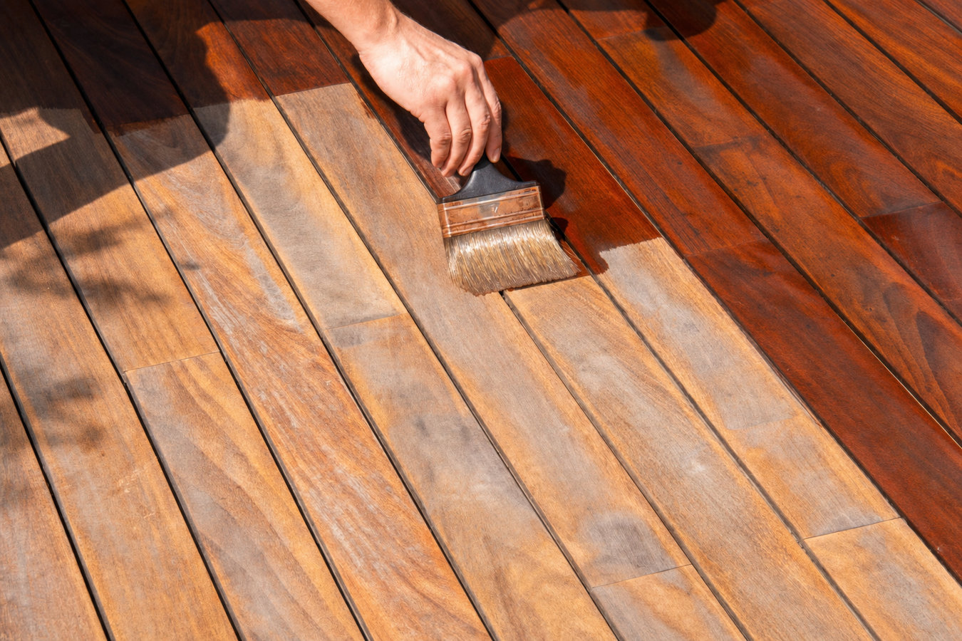 Deck staining and sealing